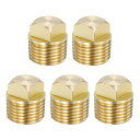 PATIKIL 12.7 mm N PT ボート排水プラグ 5個 真鍮 スペアガーボード排水プラグ スクエアヘッド付き カヤック用 ほとんどのボートの船体適合 ...