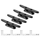 PATIKIL 100 mm ナイロンボートドッククリート 4個 カヤックロープタイクリート ネジ付き ボートドック カヤック マリン 航海用装飾 黒