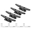 PATIKIL 152 mm ナイロンボートドッククリート 4個 カヤックロープタイクリート ネジ付き ボートドック カヤック マリン 航海用装飾 黒