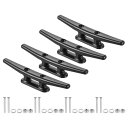 PATIKIL 200 mm ナイロンボートドッククリート 4個 カヤックロープタイクリート ネジ付き ボートドック カヤック マリン 航海用装飾 黒