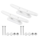 PATIKIL 100 mm ナイロンボートドッククリート 2個 カヤックロープタイクリート ネジ付き ボートドック カヤック マリン 航海用装飾 ホワイト