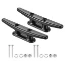 PATIKIL 152 mm ナイロンボートドッククリート 2個 カヤックロープタイクリート ネジ付き ボートドック カヤック マリン 航海用装飾 黒