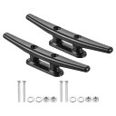 PATIKIL 200 mm ナイロンボートドッククリート 2個 カヤックロープタイクリート ネジ付き ボートドック カヤック マリン 航海用装飾 黒