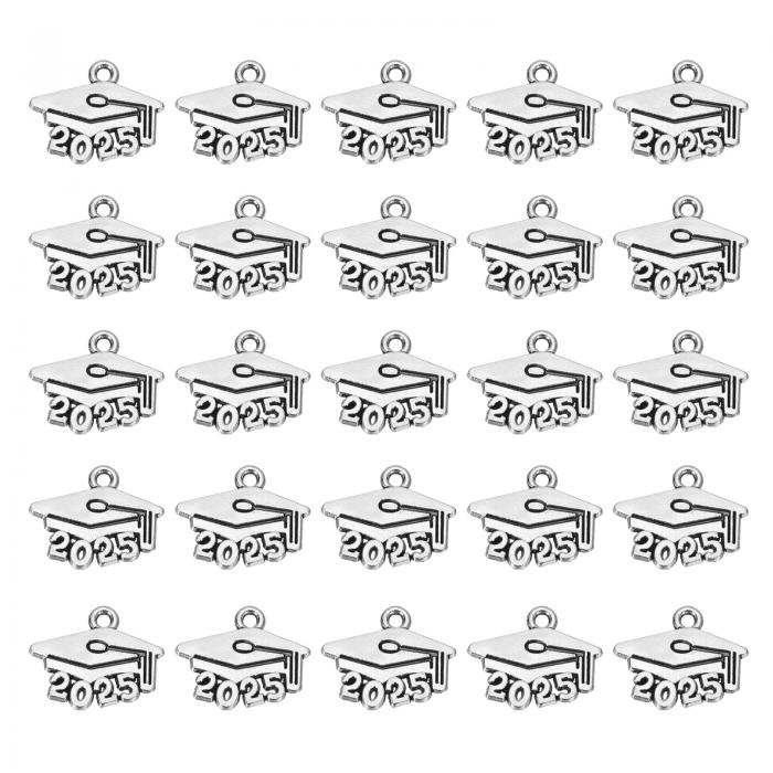 PATIKIL 2025年卒業タッセル装飾 30個合金2025年バチェラーキャップ形状および文字装飾 卒業タッセル卒..