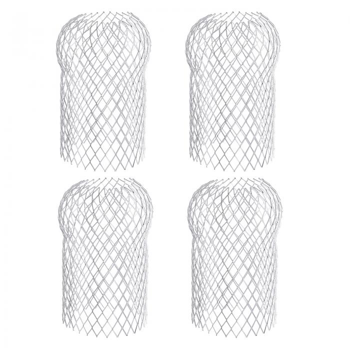 PATIKIL ガターガード 4個 170 mm アルミニウム ダウンパイプフィルターストレーナー 詰まり防止 ライ..