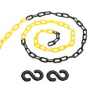 PATIKIL 13Ftプラスチックチェーンバリア ドライブウェイエレベーター駐車場で クラウドコントロール用 安全リンクチェーン 黒イエロー