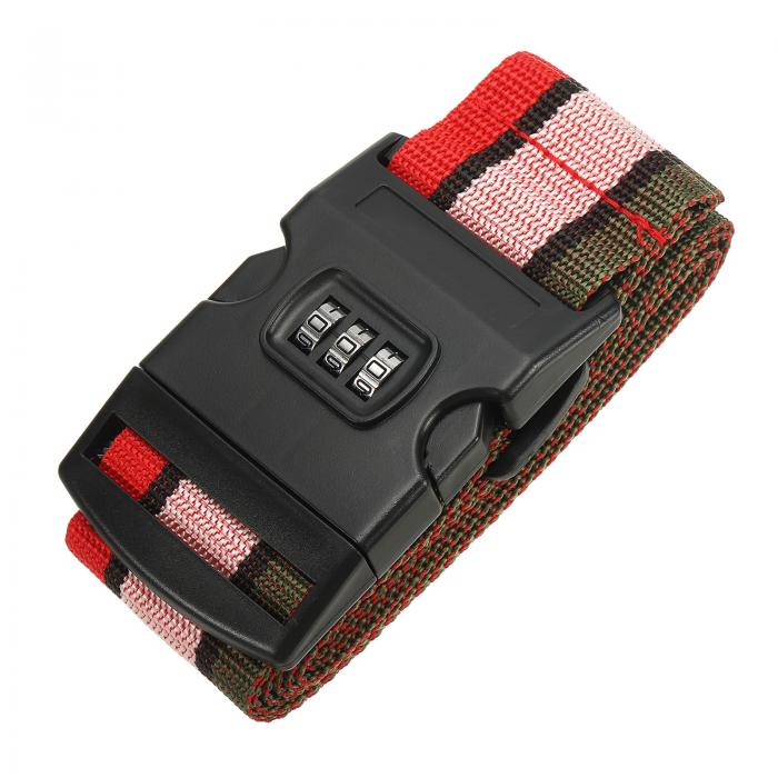 PATIKIL 荷物用ストラップ スーツケース用調節可能な荷物ベルト組み合わせロックTSA承認済み 赤ピンク緑