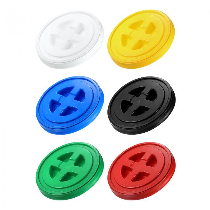 PATIKIL 5ガロンバケツシール蓋 31 cm x 39 mm 6個 プラスチック 漏れ防止 収納バケツ ねじ込み蓋付き ペッ トフード 穀物 ペイント工業用 貯蔵バケツ マルチカラー