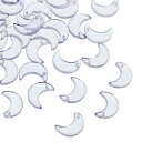 PATIKIL 50個 月 三日月ビーズ 月の形 ガラス製スペーサー ペールパープル