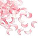 PATIKIL 50個 月 三日月ビーズ 月の形 ガラス製スペーサー ピンク/ホワイト