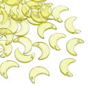 PATIKIL 50個 月 三日月ビーズ 月の形 ガラス製スペーサー 緑イエロー