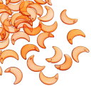 PATIKIL 100個 月 三日月ビーズ 月の形 ガラス製ルーズスペーサー オレンジ/金色