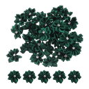 PATIKIL 1.2" 小さなリボンフラワー サテンリボンフラワー100個 ミニファブリックフラワー クラフト DIYウェディングオーナメントアップリケ ダーク緑