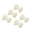 PATIKIL 2 mm 双頭の花の雄しべ 1800個 造花の雄しべ雌しべ クッションパール花の雄しべ DIY クリスマスカード 結婚式の装飾用 クリーム(3)