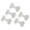 PATIKIL 双頭の花の雄しべ 造花の雄しべ雌しべ 手作り 真珠の花の雄しべ DIY クリスマスカード 結婚式の装飾用 ホワイト