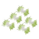 PATIKIL 双頭の花の雄しべ 造花の雄しべ雌しべ 手作り 真珠の花の雄しべ DIY クリスマスカード 結婚式の装飾用 緑