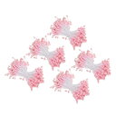 PATIKIL 双頭の花の雄しべ 造花の雄しべ雌しべ 手作り 真珠の花の雄しべ DIY クリスマスカード 結婚式の装飾用 ライトピンク
