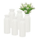 PATIKIL 花瓶 6個セット シンプルでスタイリッシュな花瓶 ブーケ用 割れないプラスチック製花瓶 ホーム居間センターピースオフィスウェディングパーティー用 ホワイト