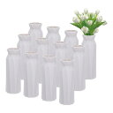 PATIKIL 花瓶 12個セット シンプルでスタイリッシュな花瓶 ブーケ用 割れないプラスチック製花瓶 ホーム居間センターピースオフィスウェディングパーティー用装飾 グレー
