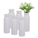PATIKIL 花瓶 6個セット シンプルでスタイリッシュな花瓶 ブーケ用 割れないプラスチック製花瓶 ホーム居間センターピースオフィスウェディングパーティー用装飾 グレー