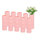 PATIKIL 花瓶 10個セット 花束用スタイリッシュな花瓶 アンブレイカブル プラスチック製 装飾用花瓶 ホーム 居間 センターピース オフィス ウェディングパーティー ピンク