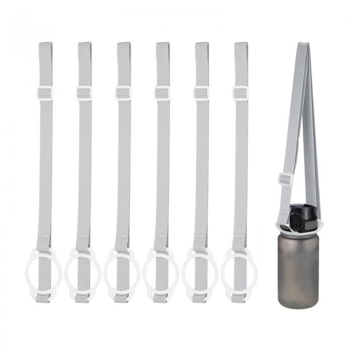 楽天ソウテンPATIKIL 5CMウォーターボトルランヤード 6個セット ハイキング ウォーキング アウトドア用の調整可能なホルダーショルダーストラップ グレー