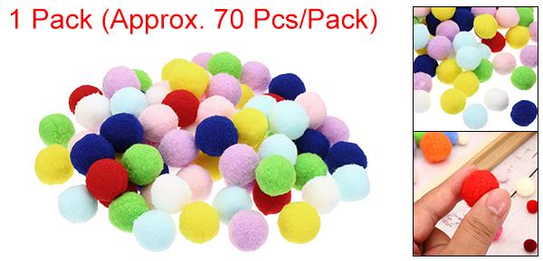 PATIKIL 1" ポンポン クラフト用 高弾性ファジーパステルポンポンボール70個 アート用品 DIYクリエイティブクラフト素材 手工芸装飾 マルチカラー