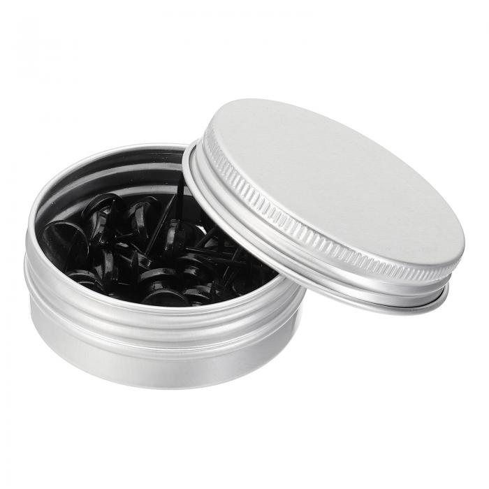 PATIKIL プッシュピン 11*16 mm 30個 丸型ヘッド 亜鉛合金 装飾画鋲 コルクボード 地図 写真掛け アルミボックス付き 自宅 オフィス 教室用 黒