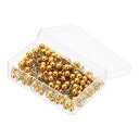 PATIKIL ビーズヘッドプッシュピン 4x15 mm 200個 金属点 装飾画鋲 コルクボード 地図 写真吊り下げ 収納ボックス付き ホーム オフィス用 金色(3)
