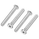 PATIKIL ラウンドヘッドねじ 4個入り M10-1.5 x 80mm 304ステンレススチール18-8 フルスレッド マシンねじ 家具ねじ コネクタボルト