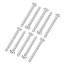 PATIKIL ラウンドヘッドプラスねじ 8個入り M5-0.8 x 60mm 304ステンレススチール18-8 フルスレッド マシンねじ 家具ねじ コネクタボ...