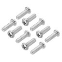 PATIKIL 十字穴付ナベネジ 15個入りM5-0.8 x 16mm 304ステンレススチール18-8フルスレッド パンヘッドマシンプラスドライブスクリュー