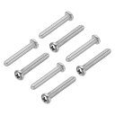 PATIKIL 十字穴付きナベネジ 8個入り M5-0.8 x 35mm 304ステンレススチール18-8 フルスレッド パンヘッドマシン十字穴付ドライブねじ
