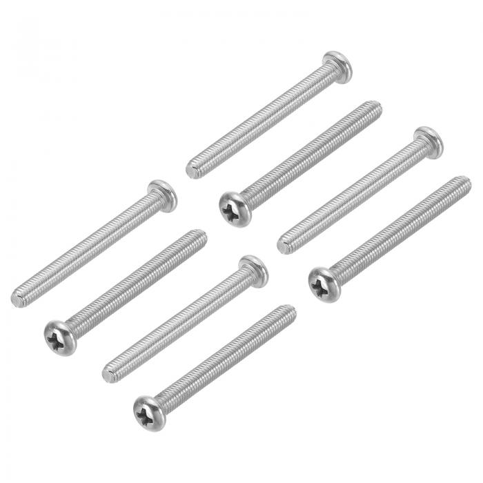 PATIKIL 十字穴付きナベネジ 8個入りM5-0.8 x 60mm 304ステンレススチール18-8フルスレッド パンヘッドマシン十字穴付ドライブねじ