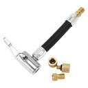A ABSOPRO タイヤインフレーターエクステンションチューブ 耐久性のある3.94インチ M8x0.8 15.5mm OD エアポンプ延長ホースアダプター ...