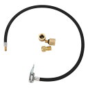 A ABSOPRO タイヤインフレーターエクステンションチューブ 耐久性 70cm M8x0.8 15.5mm OD エアポンプ延長ホースアダプター タイヤバル...