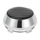 Partuto 1個60 mm 2.36" OD - ユニバーサルカーウィールハブセンターキャップ - オートハブカバーラストプルーフ - 耐久性のあるカーボンファイバーパターンプラスチッククロムシルバートーン
