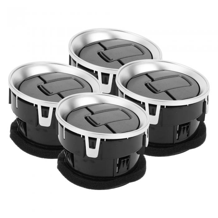 VekAuto Fordに対応F150 LOBO 2009-2014用のセンターダッシュA/Cアウトレット4個セット耐久性のあるABSブラックシルバートーンエアベントパネル