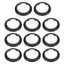 黒パイプカバー PPプラスチック ウォーターエスカッションリング 壁パイプチューブ装飾用 内径89 mmのフランジ水道管カバー適合 90 mm 11個