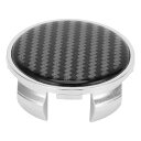 VekAuto 1 Pc ホイールセンターキャップ ハブキャップ リムセンターキャップ OD:62mm/2.44" Toyotaに対応用 ブラックカーボンファイバーパターンステッカー付き シルバートーン ユニバーサルプラスチック