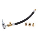 INFINAUTO タイヤインフレーターエクステンションチューブ7.87インチ15.5mm OD車用オートバイ自転車エアポンプ延長ホースアダプタータイヤバルブW/アダプターナイロンブラック耐久性