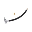 INFINAUTO タイヤインフレーターエクステンションチューブ 9.06インチ M8x0.8 15.5mm OD カー バイク 自転車 エアポンプ エクステンドホース アダプター タイヤバルブ W/ アダプター ナイロン ブラック 耐久性