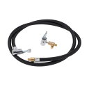 INFINAUTO タイヤインフレーター延長チューブ51.18インチ M8x0.8 15.5mm OD 車/オートバイ/自転車用エアポンプ延長ホースアダプタータイヤバルブ W/エアチャック ナイロン製 ブラック 耐久性