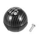INFINAUTO 6スピードマニュアルギアシフトノブ フィアットに対応 500 500C 2007-2018用のフロントオートモーティブギアボックススティックシフターレバーノブ プラスチック製黒ホワイト 1個(2)