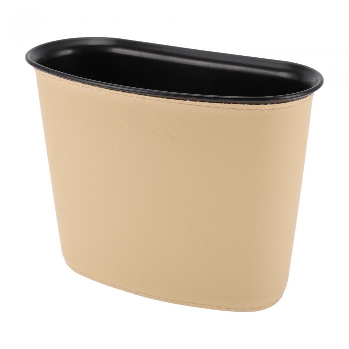 INFINAUTO 車用ゴミ箱 車用ドア 8.3インチ 長さ 3.9インチ 幅 5.9インチ 高さ オートゴミ箱 人工皮革 プラスチック ライチ柄 ベージュ ハンギング