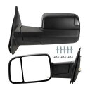 Motoforti トウミラー マニュアル折りたたみトレーラートーイングサイドミラー ダッジに対応 ラムに対応 1500 2002-2008 用 ABSプラスチック製 パドルランプ付き テ クスチャードブラック 1ペア