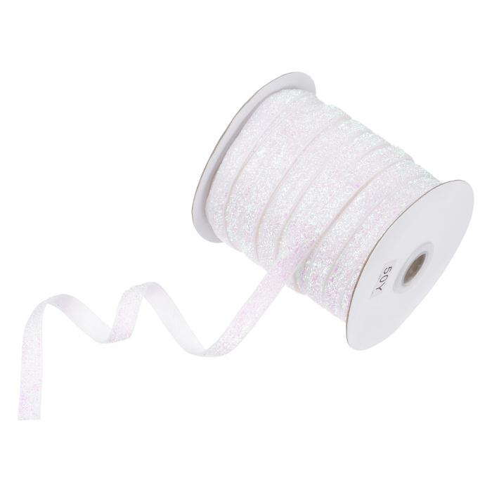 M METERXITY 1パック メタリックグリッターベルベットリボン 3/8"×50ヤード メタリックベルベットリボ..