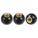 M METERXITY 3個入りのねじ込み式ボールノブ M4女性用スレッド12mm直径。旋盤/機械/芝刈り機用の熱硬化性ボールノブ ラウンドフェノール真鍮インサ...