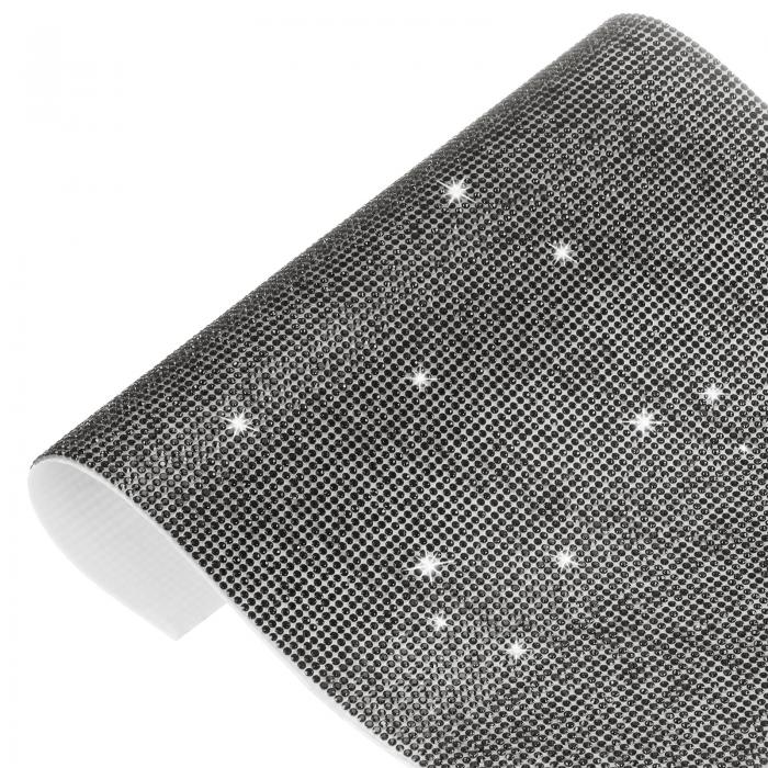 M METERXITY 1ロール 水晶 ラインストーン シート 15.75" x 9.45" 粘着式 水晶 ラインストーン ステッ..