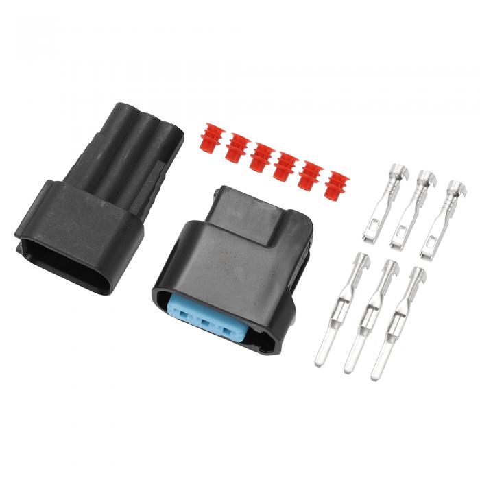 Hihaha Hondaに対応アコードシビック用イグニッションコイル高電圧パッケージプラグ/インナーメスメスワイヤーターミナルコネクタ/防水プラスチック2mmシリーズ/1セットブラック3ピン